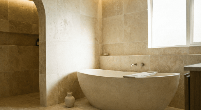 Large format tile bathroom installation from Nova Tile Fernley Nevada