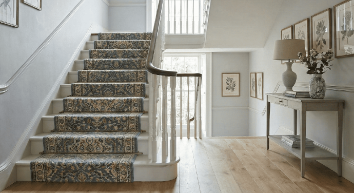 Traditional carpet stair runner installation from Nova Tile Fernley Nevada
