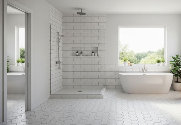 White Tiled Bathroom