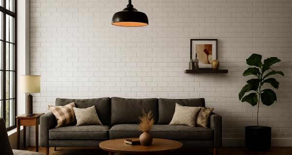 White Subway Tiles Living Room