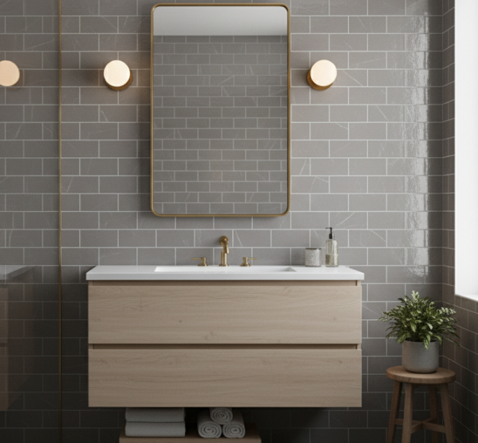 light-brown-lappato-tiles-as-bathroom-wall