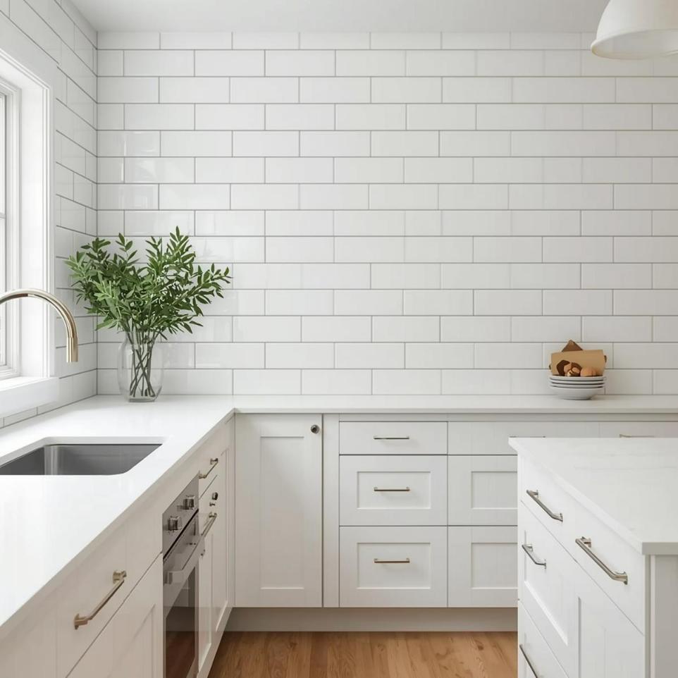 2x6 subway tiles white kitchen
