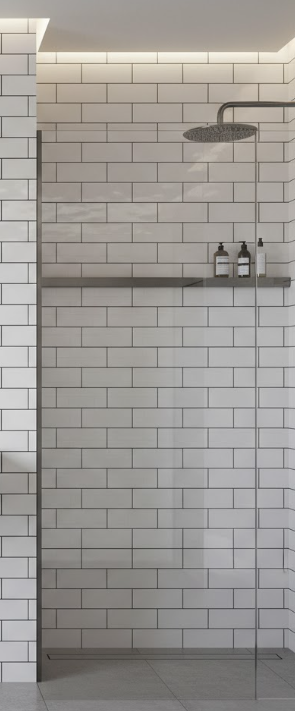 Classic white subway tiles installed in Bathroom