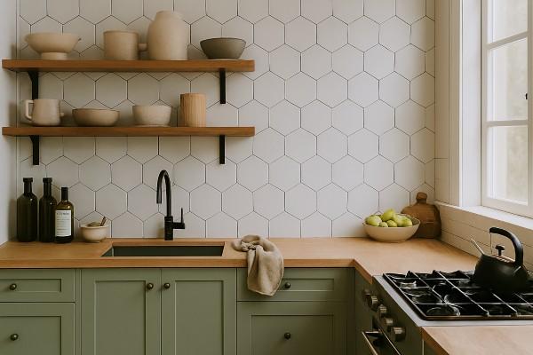 elegant-white-subway-tile-hexagon-pattern-laid-as-backsplash