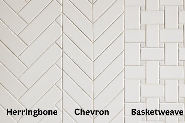 White multi-patterned subway tile example