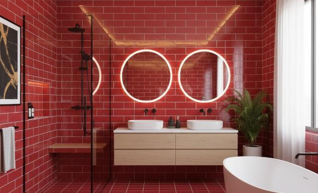 Subway way tile featured modern style bathroom