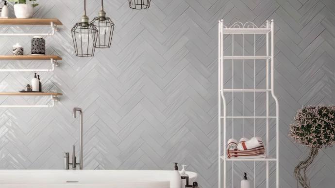 light gray subway tiles