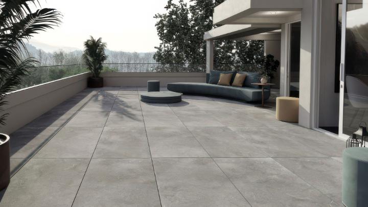 Unglazed Subway tile in outdoor setting