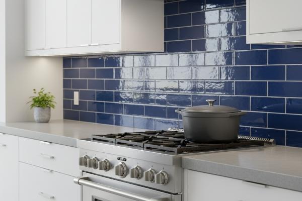 blue glossy subway tiles