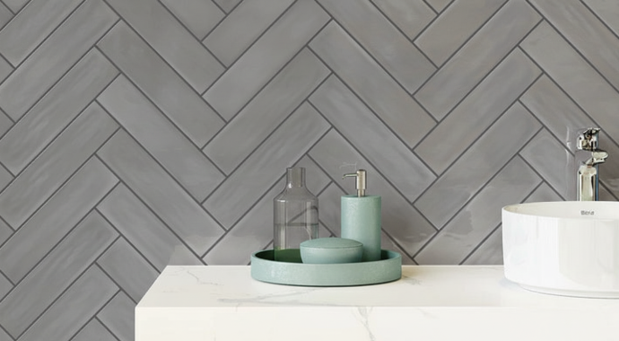herringbone pattern subway tile
