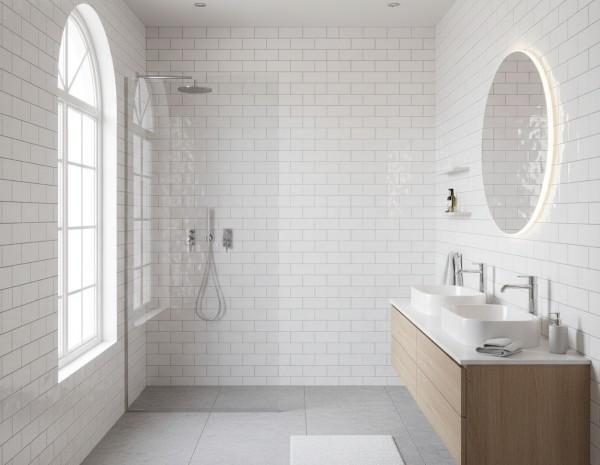white subway tile