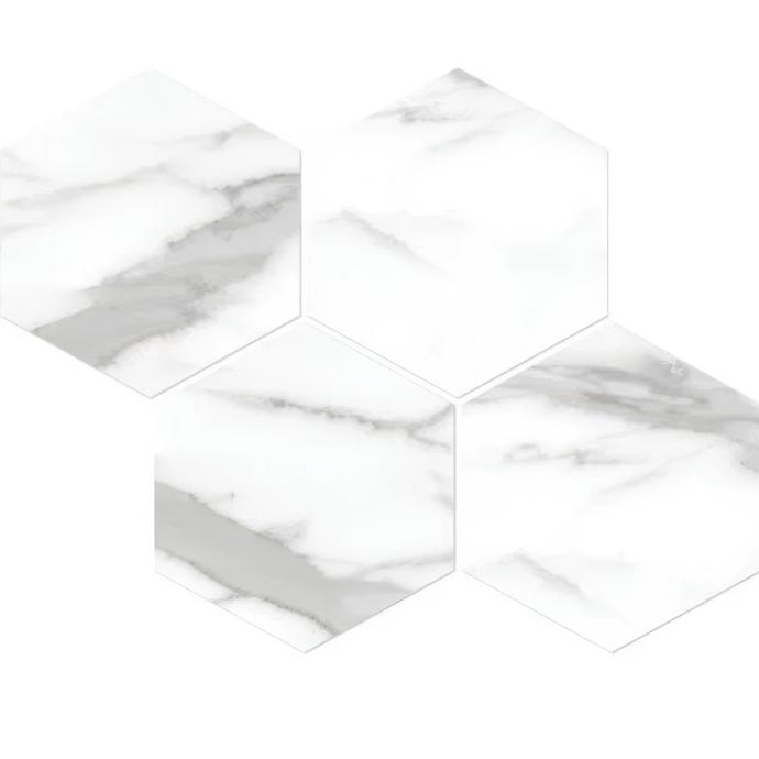 Statuario Nuovo stained mozart marble look porcelain tile