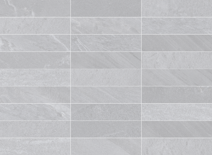 Grey cardoso 3x11 stone look porcelain tile.