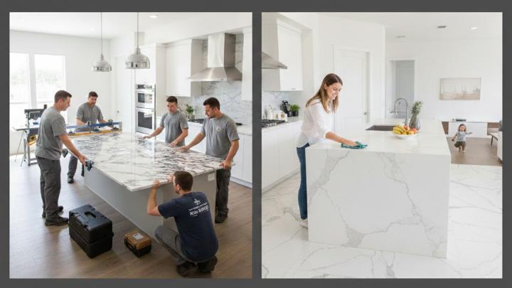 Professional installation and upkeep of porcelain slab