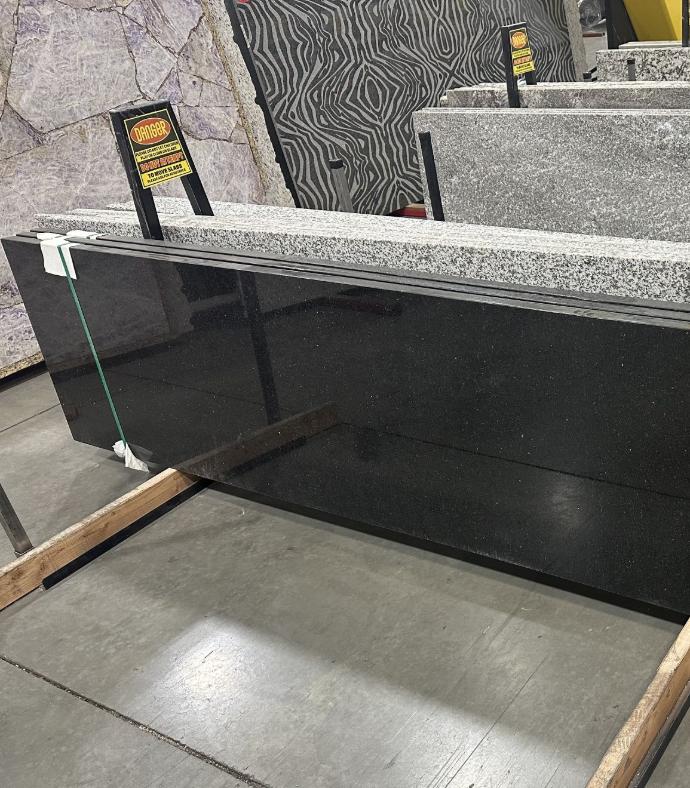 Polished Black Galaxy granite slabs