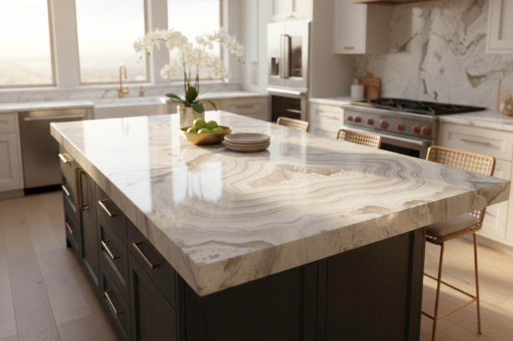 White polished countertop