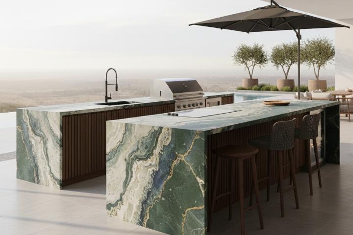 Granite natural stone outdoor kitchen