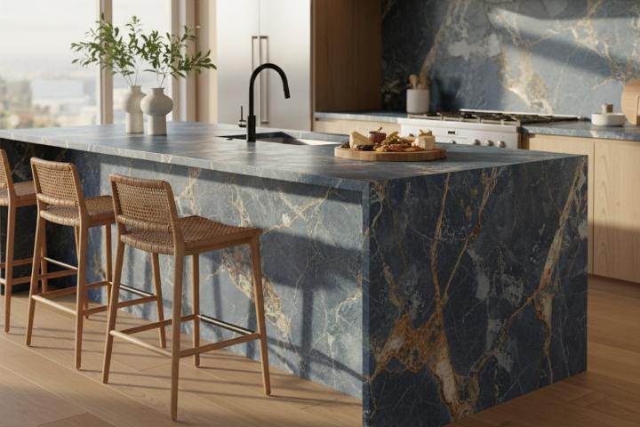 Blue marble natural stone countertop