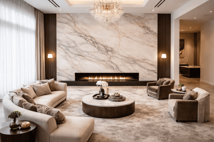 Mont Blanc Quarzite Wall In Living Room