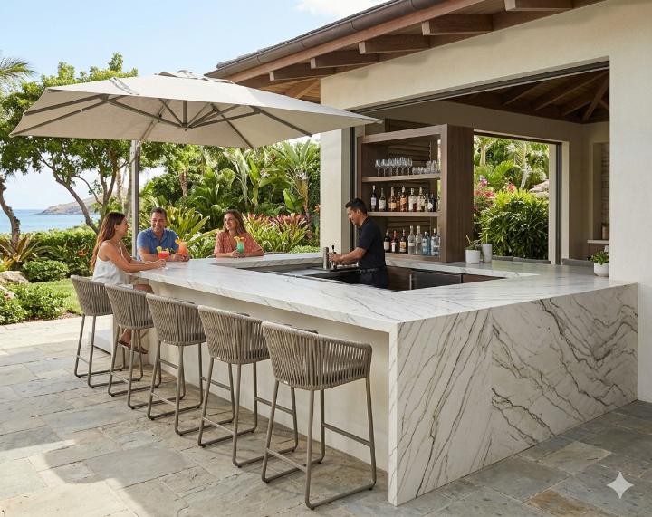 Mont blanc outdoor kitchen countertop