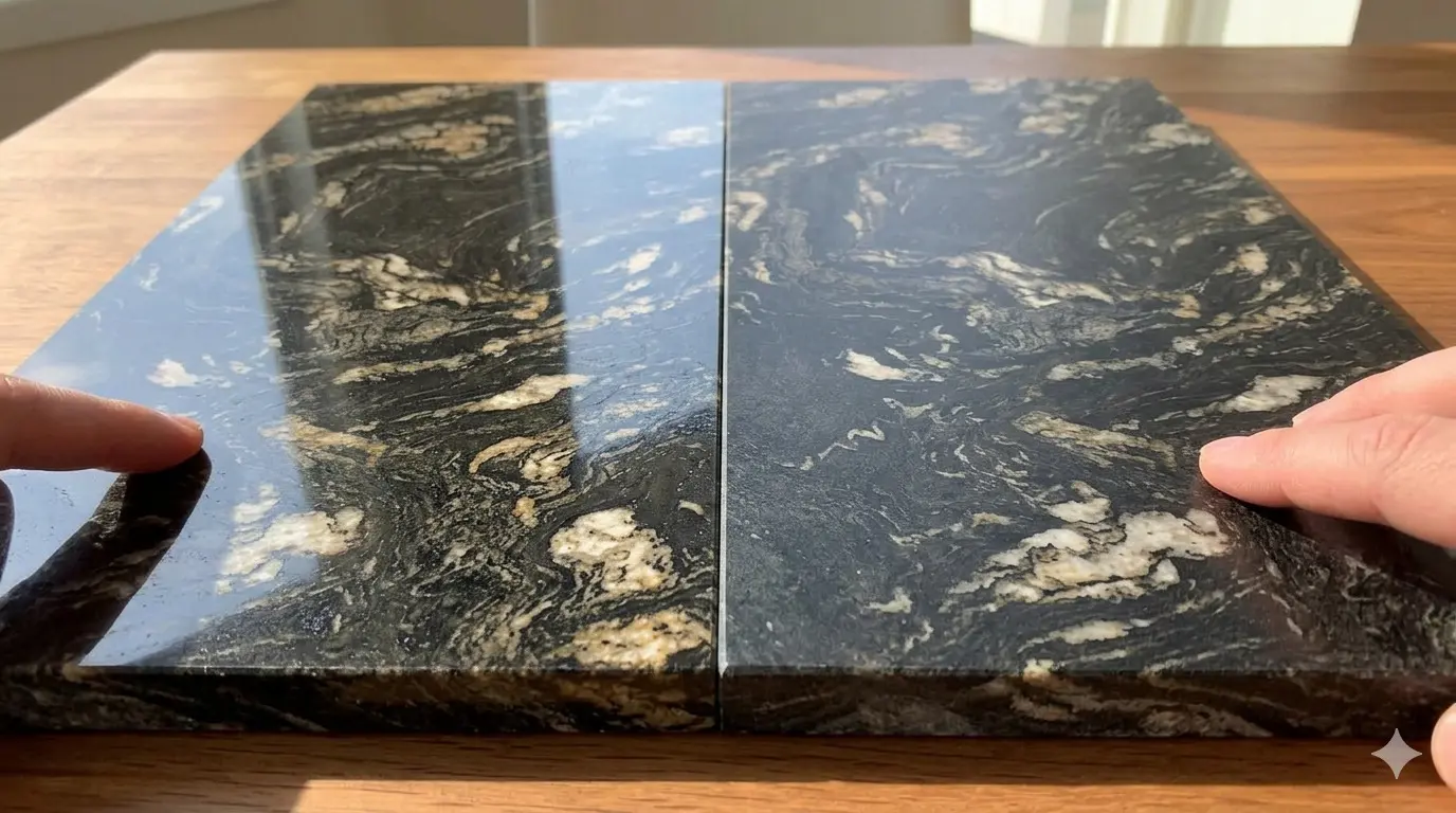 Titanium polished and honed finish comparison