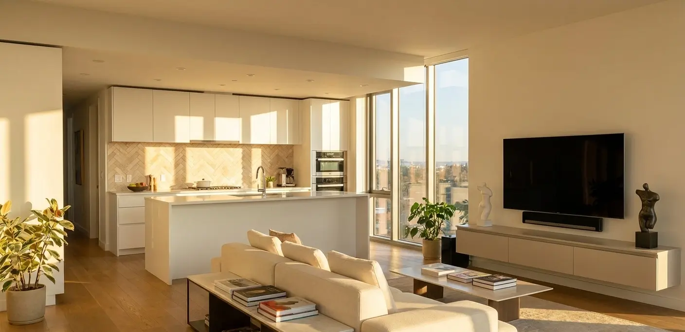 Modern interior with subway tile backsplash showing the lasting appeal of subway tile