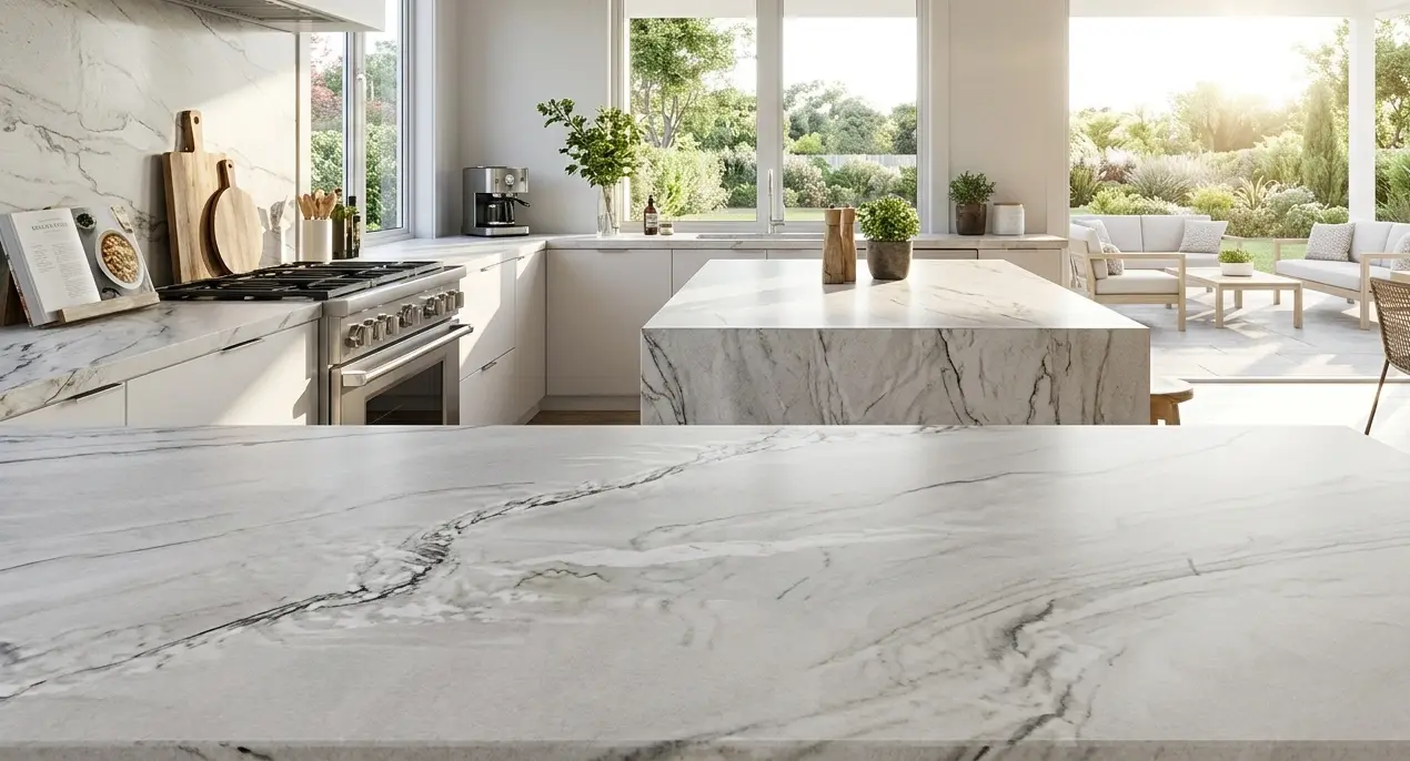 Close-up of Zermatt quartzite surface texture