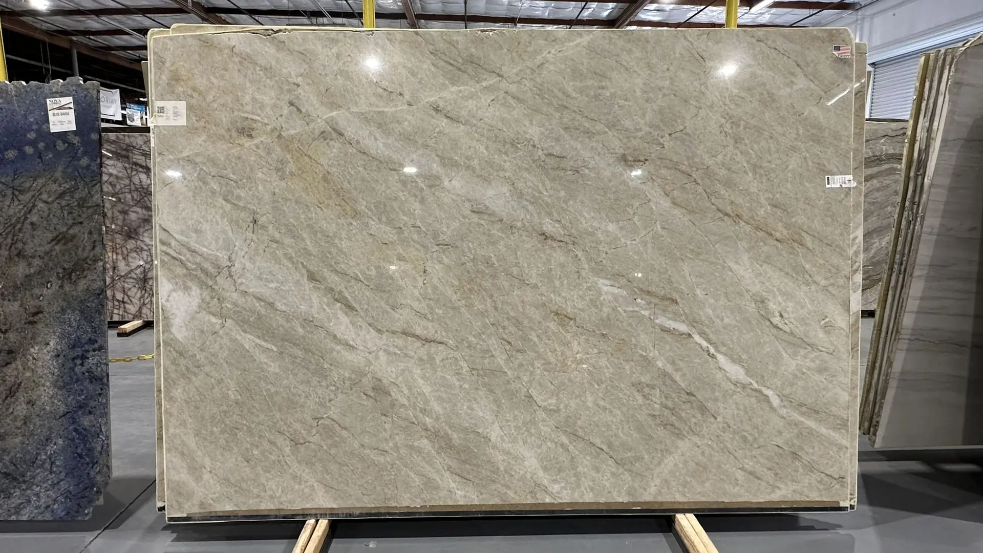 Allure Quartzite Slab Displayed at Nova Tile and Stone Showroom